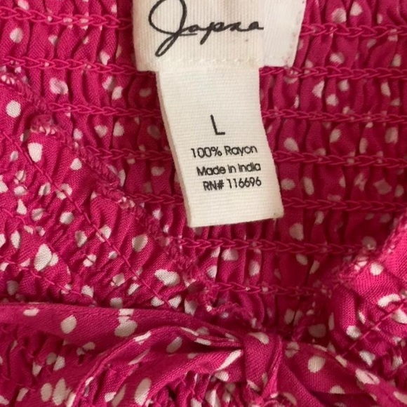 Japna Pink Polka Dot Ruched Midi Dress - Size Large - EUC - Picture 5 of 5